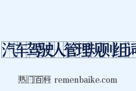 汽车驾驶人管理规则组词是什么意思的图片